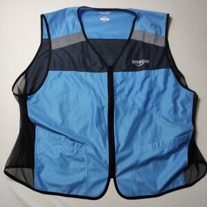 Amazon High Visibility Vest 4XL Luly Yang Blue Employee Delivery Driver